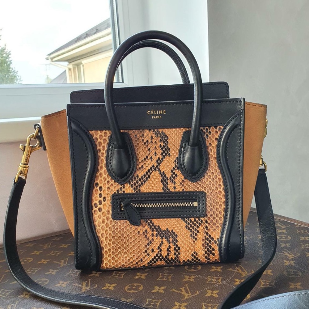Celine Python / suede Nano Bag